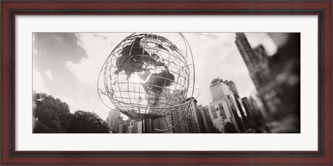 Framed Steel globe, Columbus Circle, Manhattan, New York City, New York State, USA Print