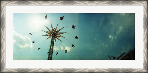 Framed Low angle view of a park ride, Brooklyn Flyer Ride, Luna Park, Coney Island, Brooklyn, New York City, New York State, USA Print