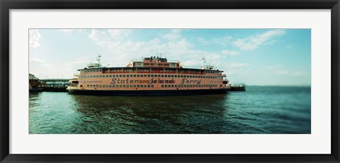 Framed Ferry in a river, Staten Island Ferry, Staten Island, New York City, New York State, USA Print