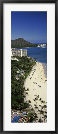 Framed Beach in Honolulu, Hawaii Print