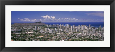 Framed View of a city, Honolulu, Oahu, Honolulu County, Hawaii, USA 2010 Print