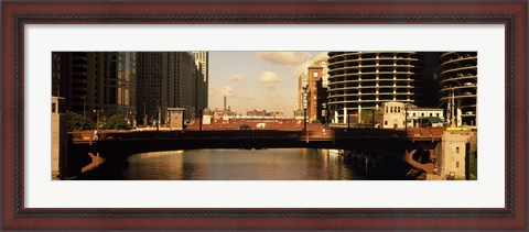Framed Buildings at the waterfront, Marina Towers, Chicago River, Chicago, Cook County, Illinois, USA Print
