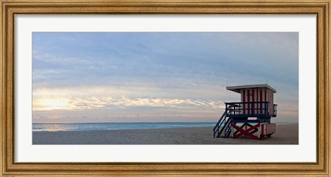 Framed Lifeguard on the beach, Miami, Miami-Dade County, Florida, USA Print