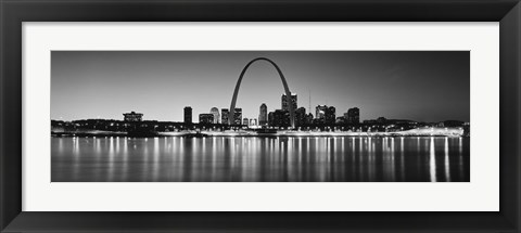 Framed Black and white view of St. Louis, Missouri Print