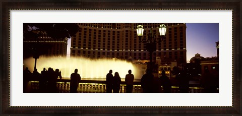 Framed Tourists looking at a fountain, Las Vegas, Clark County, Nevada, USA Print