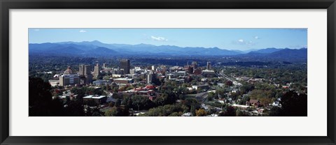 Framed Aerial view of a city, Asheville, Buncombe County, North Carolina, USA 2011 Print