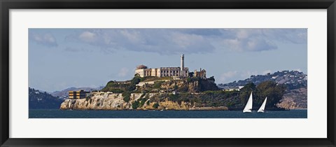 Framed Prison on an island, Alcatraz Island, San Francisco Bay, San Francisco, California Print