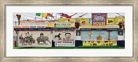 Framed Old Store Front along Riegelmann Boardwalk, Long Island, Coney Island, New York City, New York State, USA Print