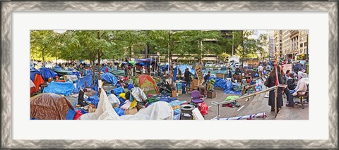 Framed Occupy Wall Street at Zuccotti Park, Lower Manhattan, Manhattan, New York City, New York State, USA Print