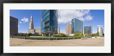 Framed Modern buildings in a city, Hartford, Connecticut, USA 2011 Print