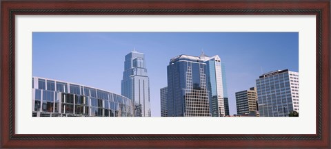 Framed Low angle view of downtown skyline, Town Pavilion, Kansas City, Missouri Print