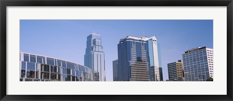 Framed Low angle view of downtown skyline, Town Pavilion, Kansas City, Missouri Print