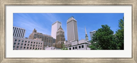 Framed Low angle view of downtown buildings, Tulsa, Oklahoma Print