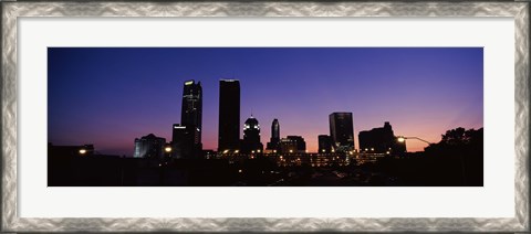 Framed Downtown Oklahoma City at Night Print