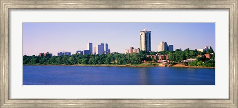 Framed Buildings at the waterfront, Arkansas River, Tulsa, Oklahoma Print