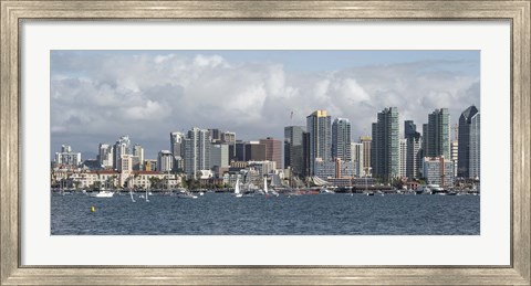 Framed Cloudy Sky Over San Diego Print