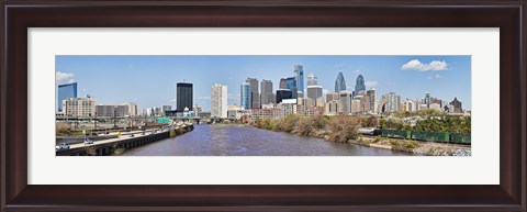 Framed Skyscrapers in a city, Liberty Tower, Comcast Center, Philadelphia, Pennsylvania, USA Print