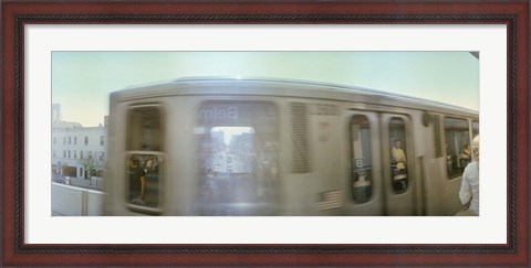 Framed Train entering into station platform, Chicago, Cook County, Illinois, USA Print
