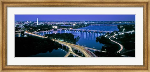 Framed Aerial view of Washington DC and river Print