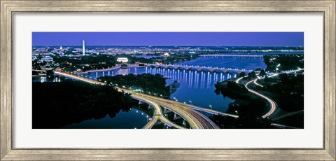Framed Aerial view of Washington DC and river Print