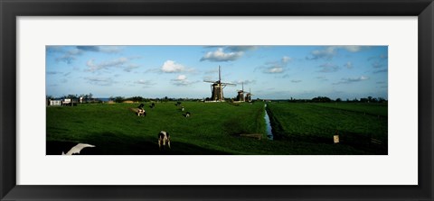 Framed Windmills, Netherlands Print
