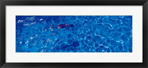 Framed Woman in swimming pool Print