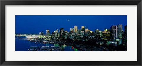 Framed Evening skyline Vancouver British Columbia Canada Print