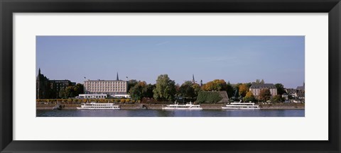 Framed Tour Boat In The River, Rhine River, Bonn, Germany Print