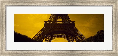 Framed Low angle view of a tower, Eiffel Tower, Champ De Mars, Paris, Ile-De-France, France Print