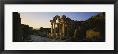 Framed Facade of a temple, Hadrian Temple, Ephesus, Turkey Print