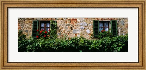 Framed Windows, Monteriggioni, Tuscany, Italy Print