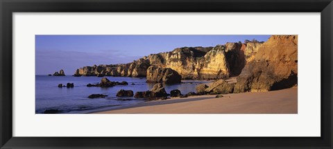 Framed Portugal, Lagos, Algarve Region, Panoramic view of the beach and coastline Print