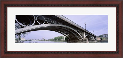 Framed Low Angle View Of Isabel II Bridge Over Guadalquivir River, Seville, Spain Print