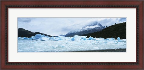 Framed Glacier on a mountain range, Grey Glacier, Torres Del Paine National Park, Patagonia, Chile Print