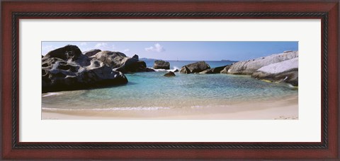 Framed British Virgin Islands, Virgin Gorda, The Baths, Rock formation in the sea Print