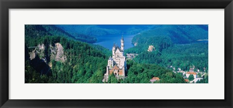 Framed High angle view of a castle, Neuschwanstein Castle, Bavaria, Germany Print