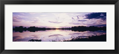 Framed Reflection of clouds in a lake, Illinois, USA Print