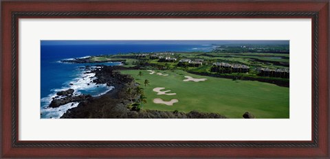 Framed Aerial Francis H Li Brown Golf Course, Hawaii, USA Print