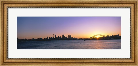 Framed Sunset Over the Bridge, Sydney, Australia Print
