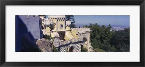 Framed High section view of a building, Pena Palace, Palacio Nacional De Sintra, Portugal Print