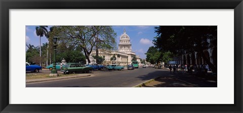 Framed Building along a road, Capitolio, Havana, Cuba Print