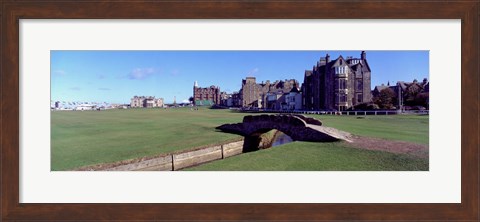 Framed Footbridge in a golf course, The Royal and Ancient Golf Club of St Andrews, St. Andrews, Fife, Scotland Print