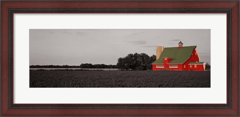 Framed Red Barn, Kankakee, Illinois, USA Print
