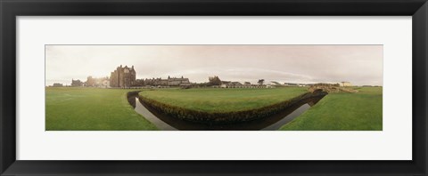 Framed Golf course with buildings in the background, The Royal and Ancient Golf Club, St. Andrews, Fife, Scotland Print