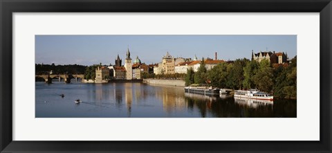 Framed Buildings at the waterfront, Prague, Czech Republic Print