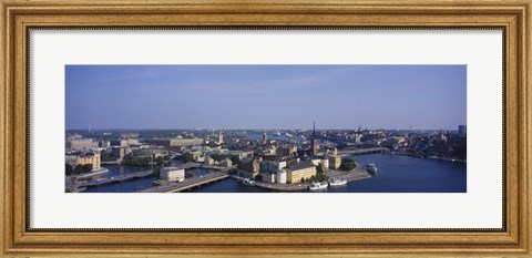 Framed High angle view of buildings viewed from City Hall, Stockholm, Sweden Print