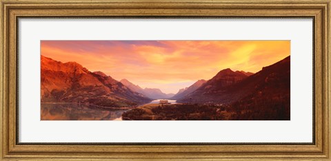 Framed Sunset Over Waterton Lakes National Park, Alberta, Canada Print