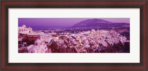 Framed Fira at dusk, Santorini, Greece Print