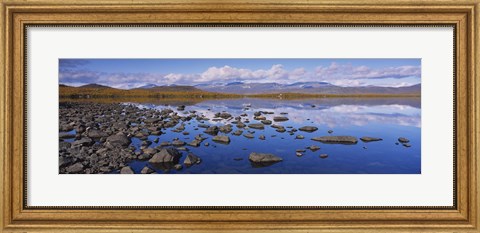 Framed Rocks and pebbles in a lake, Torne Lake, Lapland, Sweden Print