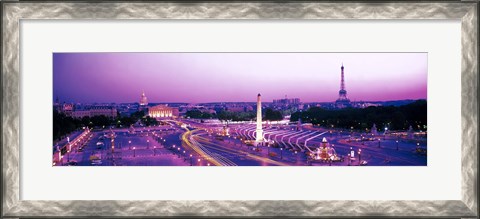 Framed Dusk Place de la Concorde Paris France Print